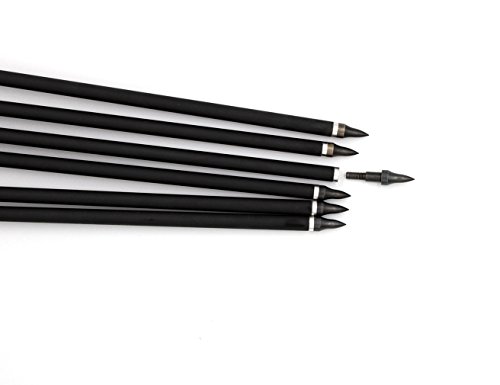 Archery sharly 31" Carbon Practice Targeting Arrows,5" Natural Feather Arrows with Screw-in Tips for Recurve Traditional and Long Bow (12PACK) - Thumbnail 2