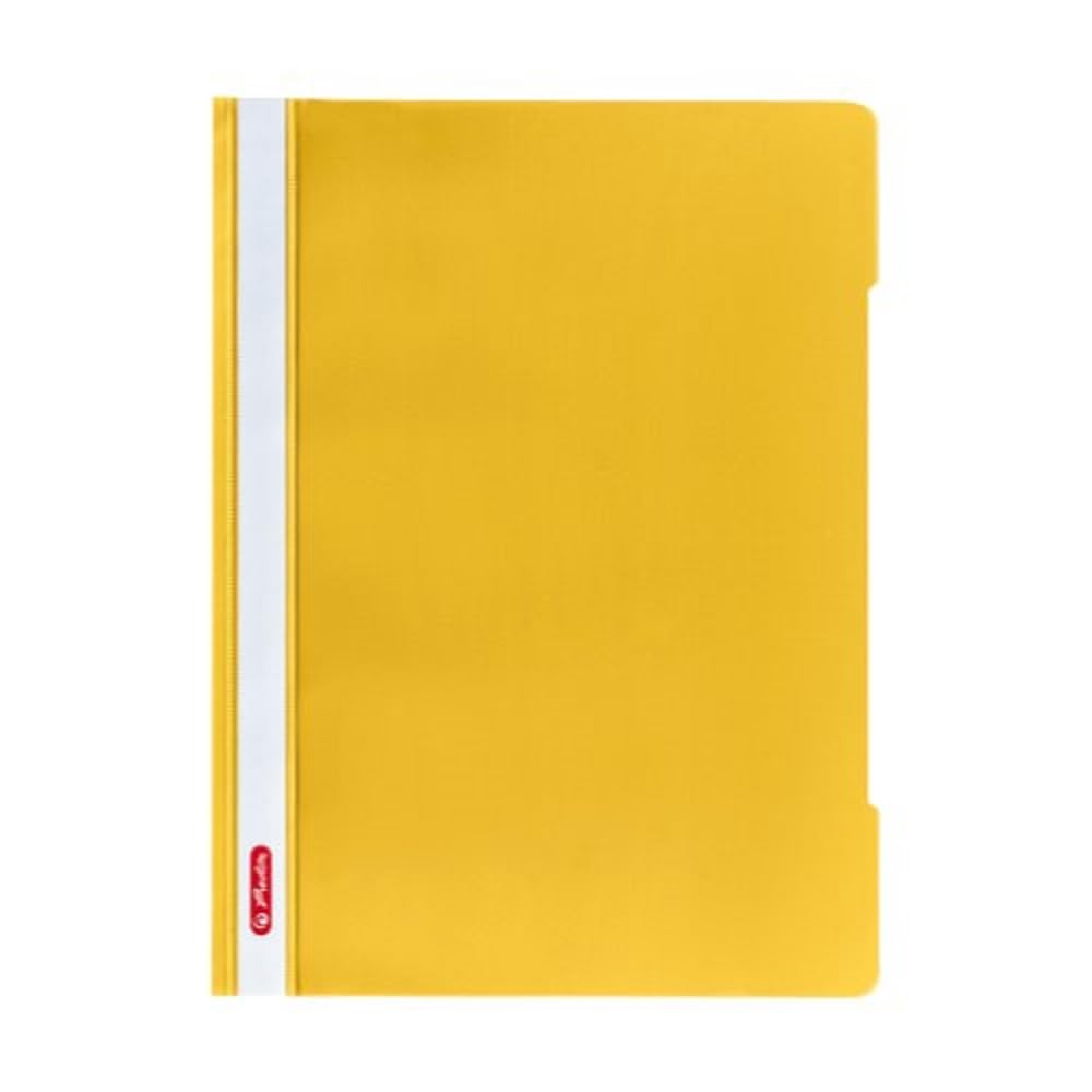 Herlitz A4 Paper Flat File - Yellow (Pack of 10)