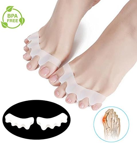 Gel Toe Separators, Toe Separators Spacers Straighteners Splint Aid Surgery Treatment, Bunion Corrector Suitable for Men and Women, Perfect Foot Care Tool (1 pair) (white)