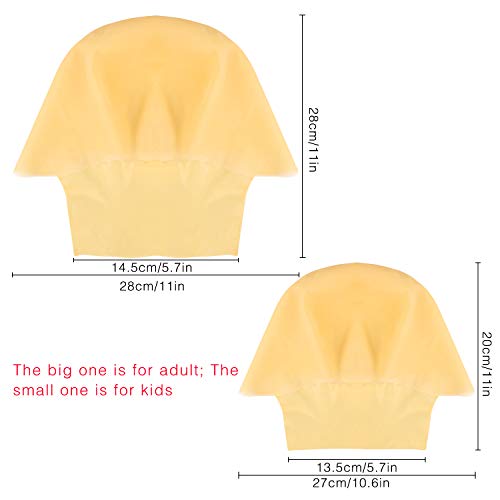 Homgaty 2 Pieces Bald Caps Costume Accessory Makeup Latex Bald Include 1 Big and 1 Small Head Wig Cap for Men Womenï¼ˆExtra Gift for 2 Light Brown Nylon Wig Caps Nets for Hair Managementï¼‰
