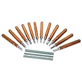 VIENNAGE 12 Set SK5 Carbon Steel Wood Carving Tools Knife Kit - Kids & Beginners with Reusable pouch (12 SET)