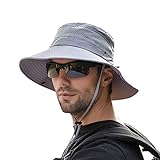 KKIV Sun Hats for Men Women Fishing Hat UPF 50+ Protection Summer Outdoor Sun Cap Breathable Wide Brim Hat for Hiking Safari Camping Hunting Boating Gardening Travel Waterproof Bucket Mesh Boonie Hat