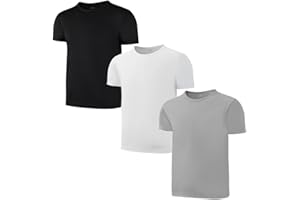 Shouldin 3-Pack Kids/Boys/Youth Mesh Athletic Shirts Youth Activewear Moisture Wicking Short Sleeve T-Shirts