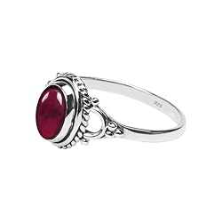 Garnet Stone Ring, 925 Sterling Silver Ring