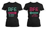 Funny Best Friend Shirts - Crazy BFF Matching Black Cotton T-Shirts