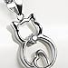 FLYOW S925 Sterling Silver Cute Cat Pendant Necklace, 18