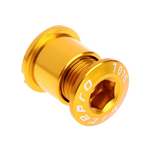 Aixia 5Pcs MTB Bicycle Chainwheel Screws Cycling Chainring Wheel Bolt Bike Disc Screws (Gold)