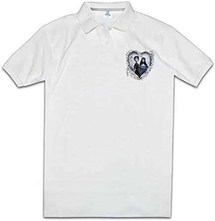 Men's O Neck Corpse Bride Couple In Heart Polo Tees