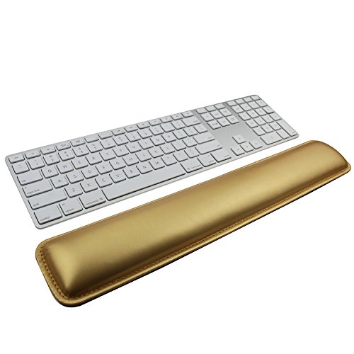 Wrist Rests,Keyboard Wrist Rest Pad,Gold PU Leather Palm Support Wrist Pad Wrist Cushion for Laptops/ Notebooks/ MacBooks//PC/Computer - Thumbnail 7