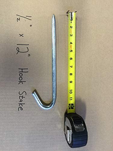TentandTable Steel Hook Stakes for Tents, Gardens, and Inflatables  (12-Inch Length, 1/2-Inch Diameter, 25-Pack) - Thumbnail 2