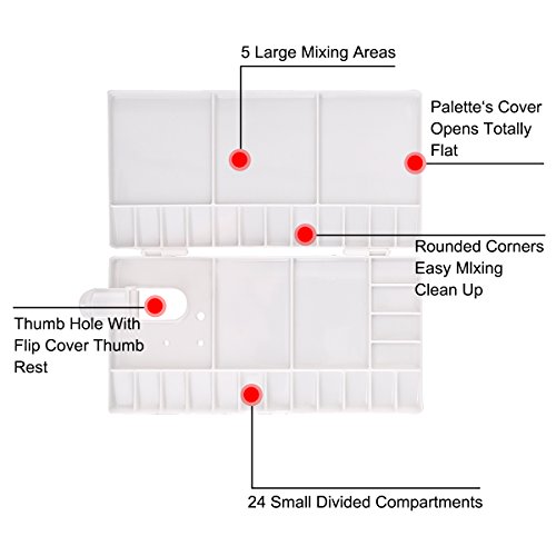 image for Transon Large Paint Palette Box 33 Wells for Watercolor,Gouache, Acryl