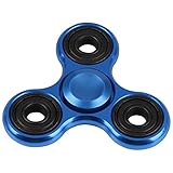 EVERMARKET Premium Tri-Spinner Fidget EDC ADHD Focus Toy Ultra Durable High Speed Precision Metal Aluminium Alloy MaterialBlue