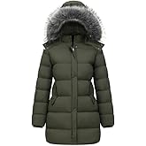GGleaf Women's Winter Thicken Puffer Coat (Standard & Plus Size) Warm Snow Jacket with Fur Removable Hood