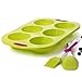 Maxi Nature Silicone Cupcake Pan with Baking Brush & Spatula - Non Stick, Durable, Easy to Clean Molds - Microwave, Dishwasher & Freezer Safe - Muffin Pan for Mini Pies, Tarts, Quiche