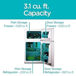 BLACK+DECKER BCRDK32W 2 Door Mini Fridge with