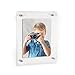 ArtToFrames Floating Acrylic Frame for Pictures Up To 24x36 inches (Full Frame is 28x40) with Muted Chrome Standoff Wall Mount Hardware, Acrylic-109-24x36-80