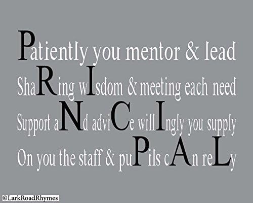 School Principal Office Decor 8x10 Glossy Photo Paper Poem Print