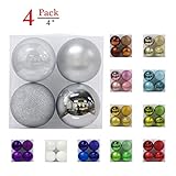 GameXcel Christmas Balls Ornaments for Xmas Tree - Shatterproof Christmas Tree Decorations Large Hanging Ball Silver 4.0