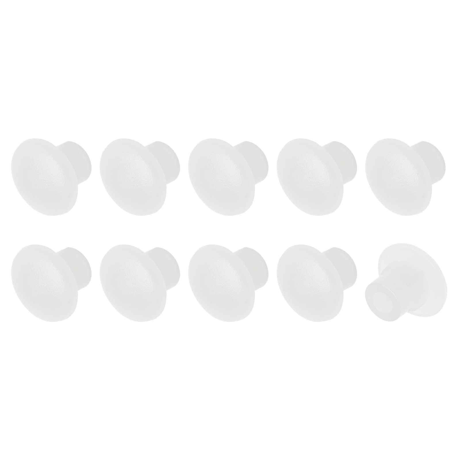 METALLIXITY Screw Hole Plugs (5mm Dia x 8mm Cap Dia x 6mm H) 100Pcs, Plastic Shelf Peg Cap Cover Button - for Kitchen Cupboard Furniture, Clear White