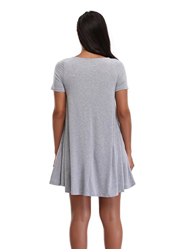 Sunnyhu Women's Short Sleeve Casual Loose Swing T-Shirt Dress