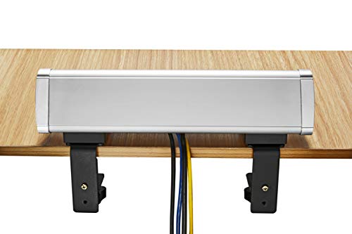 Removable Triangle Desktop Socket, gadgetpark Table Outlet with 3 UK Power, 2 USB Charger,3 CAT6 Port and 1 Power Switch, for Hotel/Office/Home(Silver)