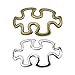 JETEHO 120Pcs Big Puzzle Pieces Charms Pendant Jewelry Findings for Jewelry Making Necklace Bracelet DIY, Antique Bronze & Antique Silver