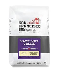 SF Bay Coffee Hazelnut Crème 28 oz Bag, Flavored Ground Medium Roast