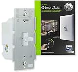 GE 14292 Enbrighten Z-Wave Plus Smart Light Switch, Works with Alexa, Google Assistant, SmartThings, Zwave Hub Required, Repeater/Range Extender, 3-Way Ready, 1st Gen. Toggle, White 1-pack