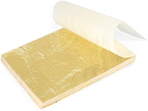 ZEFFFKA 100 Sheets Pack Gold Leaf Imitation High Quality 14x14cm