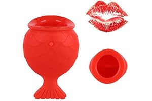 1pcs Silicone Lip Plumper Device Sexy Lip Fish-Shaped Lip Enhancer Tool Lip Plumping Devices for Women Girls (Red)