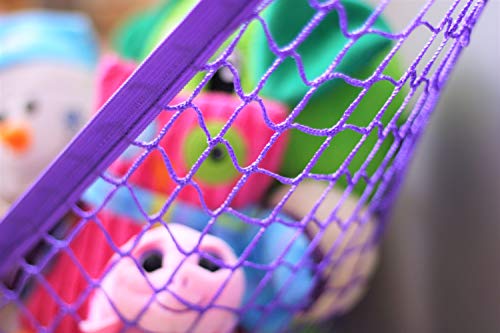 MiniOwls Storage Hammock Stuffed Toys Organizer - Fits 30-40 Plush Animals. Great Gift for Boys and Girls. Instead of Bins and Toy Chest - Displays Teddies Easily. (Purple, X-Large)