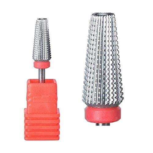 Natury Nails Tungsten Carbide Bit for Nail Lathe Machine 5 in 1 Manicure, Pedicure, Semi-Permanent Nail Polish, Acrylic Nails and Gel Nails Rotary Drill (Fine Grain)