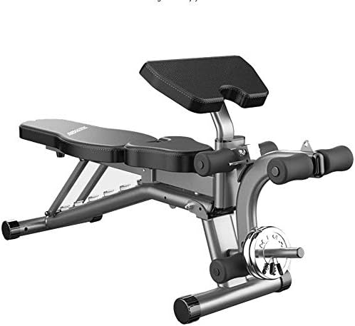 FOTEE Multifunctional Weight Bench, Dumbbell Bench Sit Up Bench Adjustable Core Strength Bench Home Fitness Equipment Gym Bench,Black_178x36x118cm