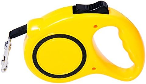 Imesun Dog Training Retractable Leash with 9-Feet Nylon Rope, One Button Brake and Lock, Yellow