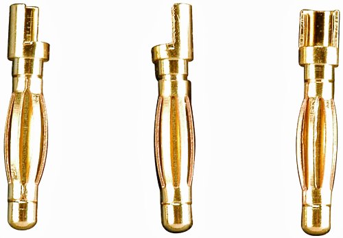 Great Planes Gold Plated Bullet Male 2mm Connector (Set of 3)