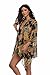 Floating Time Women's Floral Chiffon Kimono Cardigan Summer Beachwear Swimsuit Cover up (Black#11)