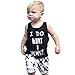 FEITONG 1Set Newborn Baby Boy Black T-shirt Tops+ White Cross Print Pants Outfits Clothes (12 Months)