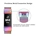 UHKZ Compatible for Fitbit Charge 3/Charge 3 SE Bands with Screen Protector Case, Stainless Steel Metal Wristband Loop Accessories for Fitbit Charge 3/Charge 3 SE Smartwatch,Colorful,S