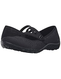Skechers Sport Lovestory Mary Jane, zapatillas para mujer planas, negro, 6.5 B (M) US