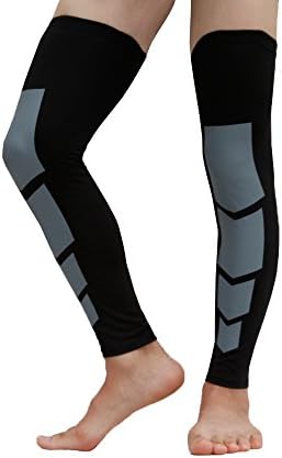Leg Knee Long Sleeves for Sport Football Basketball Cycling Strech Adult Child Size (Single-XL)