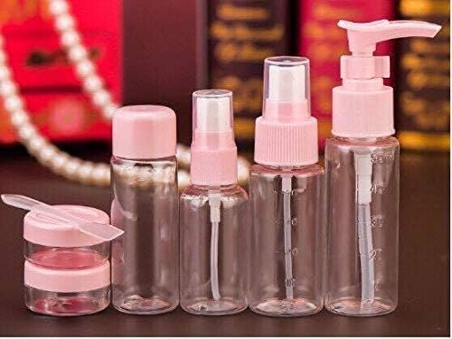 HOUSEHOLD CULTURE Multipurpose 7pcs Portable Travel Cosmetics Container Bottle Set Travel Cosmetic Bottles Shampoo Bottle Toiletries Liquid Containers Spray Bottles