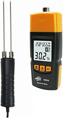usoland Mini Professional Handheld Digital Moisture Meter LCD Wood Moisture Meter Damp Detector Tester for Wood Concrete, GM620