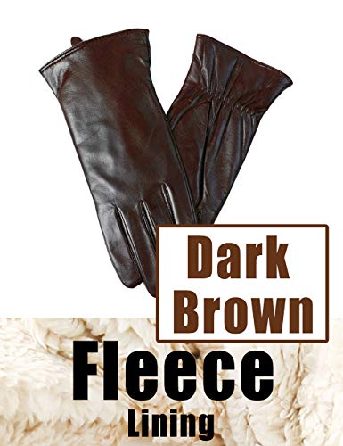 Warm Fleece Lining Touchscreen Texting Driving Winter Womens Leather Gloves