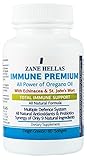 Zane Hellas Immune Premium Softgels. 100% Natural Formula. Multiple Defense System. Promotes Wellness. Helps Intestinal and Digestive Functions. 60 Softgels With 9 Natural Ingredients.