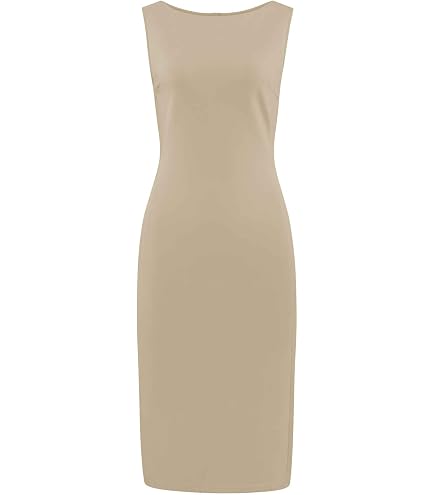 Hobemty Women's Sleeveless Sheath Dress – V-Neck Office Funeral Dress With Belt, Semi-Formal