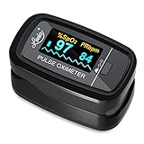 Pulse Oximeter Fingertip - Lovia Accurate Automatic Digital Blood Oxygen Saturation Monitor for Home Use & Heart Rate Monitor with Lanyard, Rotatable OLED Display