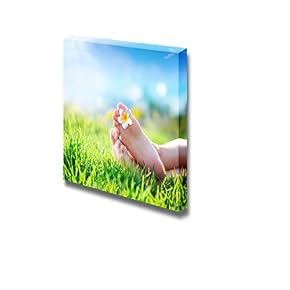 Flower in Between Toes on Grass Wall Decor