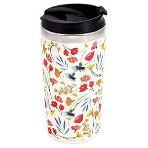 Les Jardins de la Comtesse Thermobeker van bamboe, waterdicht, van binnen van roestvrij staal, motief “veldbloem”, milieuvriendelijk, 8 cm, licht, respecteert je gezondheid, reisbeker