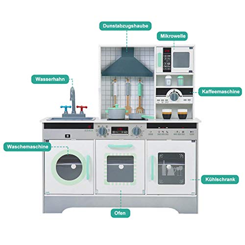 Kinderküche Spielküche Holz Kinderspielküche Kinder Spielzeug Miniküchen Holzküche Küchenspielzeug Set Kitchen Holzküche… – Bild 5