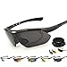 Jon Senkwok Polarized Cycling Sunglasses For Men with 5 Interchangeable Lenses